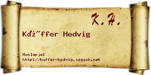 Küffer Hedvig névjegykártya
